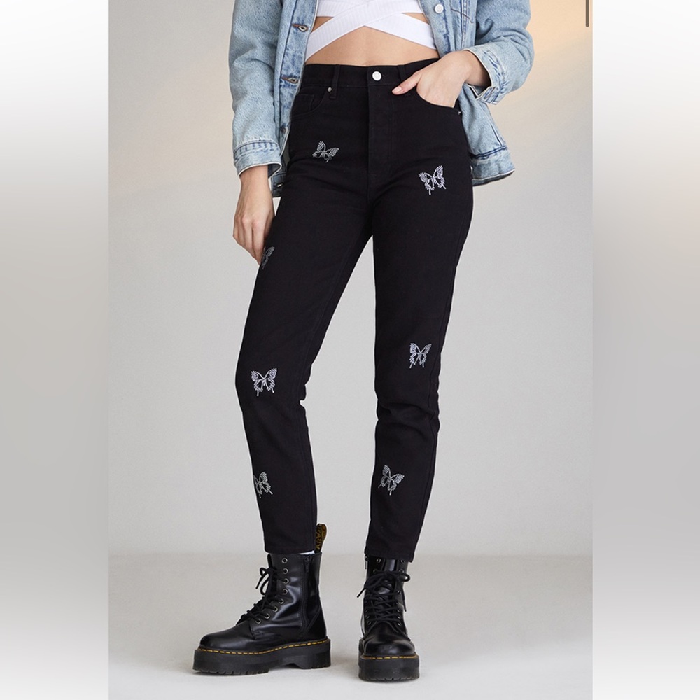 NWT PacSun Butterfly Ultra High Waisted Slim Fit Jeans